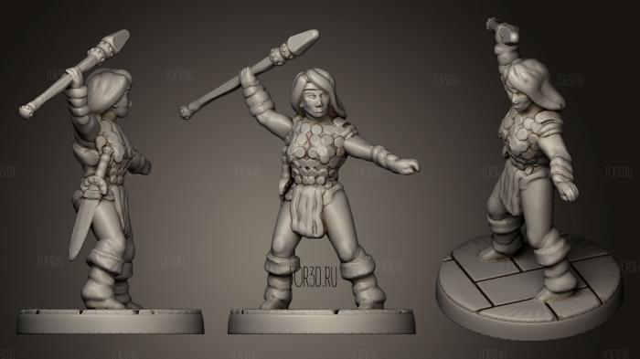Barbarian Scout stl model for CNC